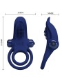 Bronson Anello Doppio Con Vibrazione Blu - PRETTY LOVE MALE - Anelli Fallici | erosidea.com