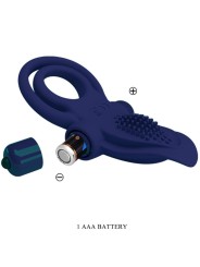 Bronson Anello Doppio Con Vibrazione Blu - PRETTY LOVE MALE - Anelli Fallici | erosidea.com