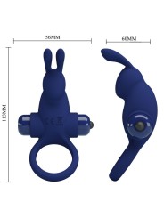 Jiro Anello Rabbit Con Vibrazione Blu - PRETTY LOVE MALE - Vibratori Rabbit | erosidea.com