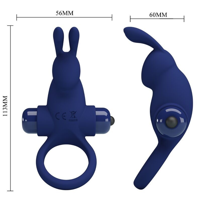Jiro Anello Rabbit Con Vibrazione Blu - PRETTY LOVE MALE - Vibratori Rabbit | erosidea.com
