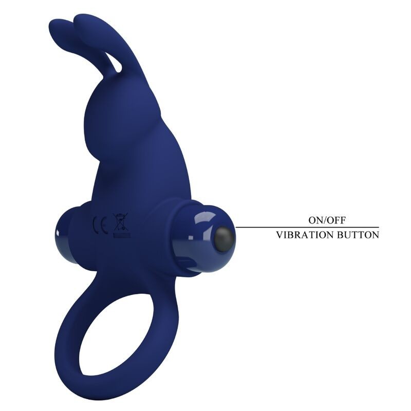 Jiro Anello Rabbit Con Vibrazione Blu - PRETTY LOVE MALE - Vibratori Rabbit | erosidea.com