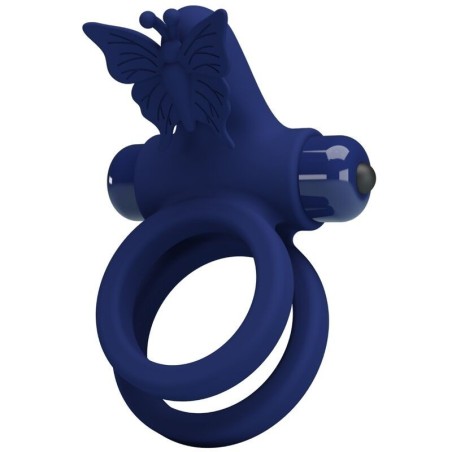 Jamele Doppio Anello Con Vibrazione E Stimolatore Farfalla Blu - PRETTY LOVE MALE - Anelli Fallici | erosidea.com