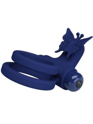 Jamele Doppio Anello Con Vibrazione E Stimolatore Farfalla Blu - PRETTY LOVE MALE - Anelli Fallici | erosidea.com