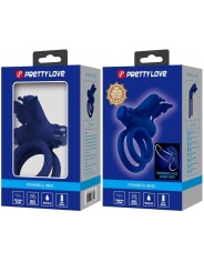 Jamele Doppio Anello Con Vibrazione E Stimolatore Farfalla Blu - PRETTY LOVE MALE - Anelli Fallici | erosidea.com