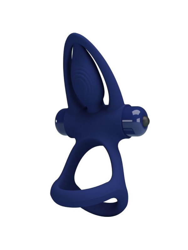 Mat Doppio Anello Con Vibrazione E Stimolatore Blu - PRETTY LOVE MALE - Anelli Fallici | erosidea.com