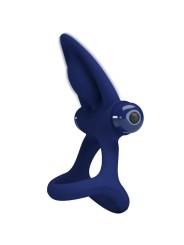 Mat Doppio Anello Con Vibrazione E Stimolatore Blu - PRETTY LOVE MALE - Anelli Fallici | erosidea.com
