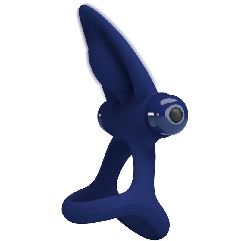 Mat Doppio Anello Con Vibrazione E Stimolatore Blu - PRETTY LOVE MALE - Anelli Fallici | erosidea.com