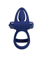 Mat Doppio Anello Con Vibrazione E Stimolatore Blu - PRETTY LOVE MALE - Anelli Fallici | erosidea.com