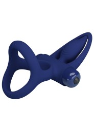 Mat Doppio Anello Con Vibrazione E Stimolatore Blu - PRETTY LOVE MALE - Anelli Fallici | erosidea.com