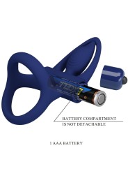Mat Doppio Anello Con Vibrazione E Stimolatore Blu - PRETTY LOVE MALE - Anelli Fallici | erosidea.com
