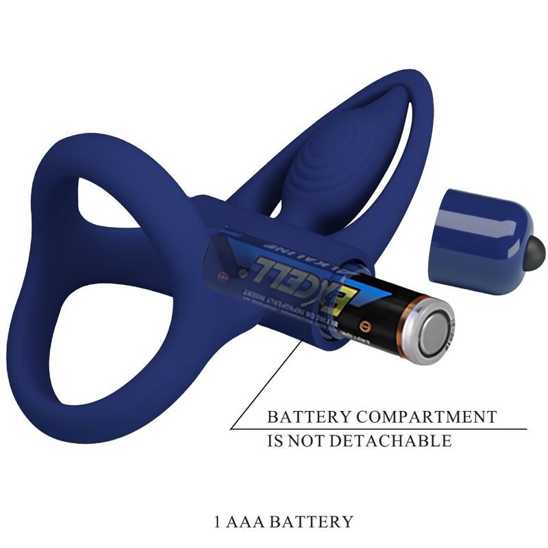 Mat Doppio Anello Con Vibrazione E Stimolatore Blu - PRETTY LOVE MALE - Anelli Fallici | erosidea.com