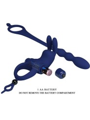 Vibratore Ayad Anello Rabbit Con Spina Blu - PRETTY LOVE MALE - Vibratori Rabbit | erosidea.com