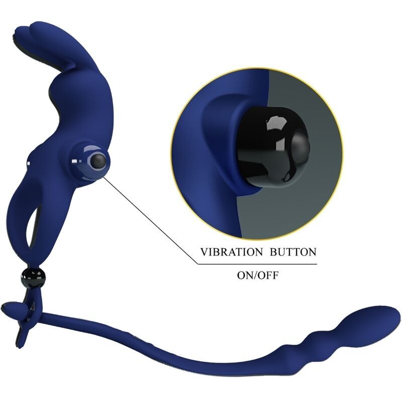 Vibratore Ayad Anello Rabbit Con Spina Blu - PRETTY LOVE MALE - Vibratori Rabbit | erosidea.com