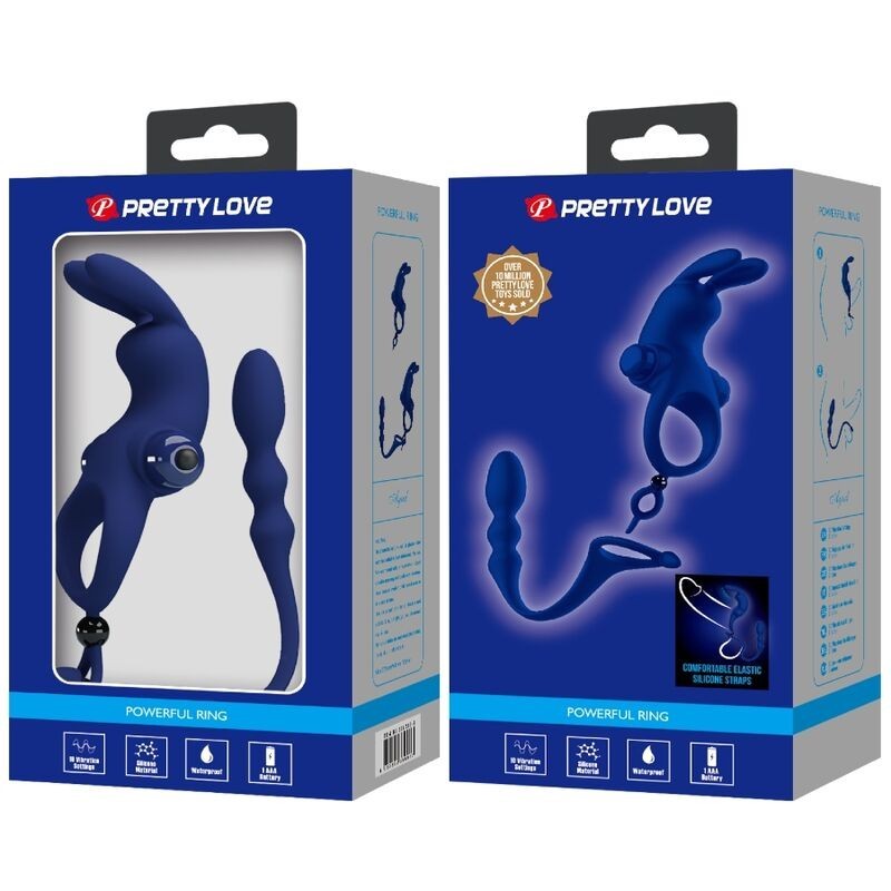 Vibratore Ayad Anello Rabbit Con Spina Blu - PRETTY LOVE MALE - Vibratori Rabbit | erosidea.com