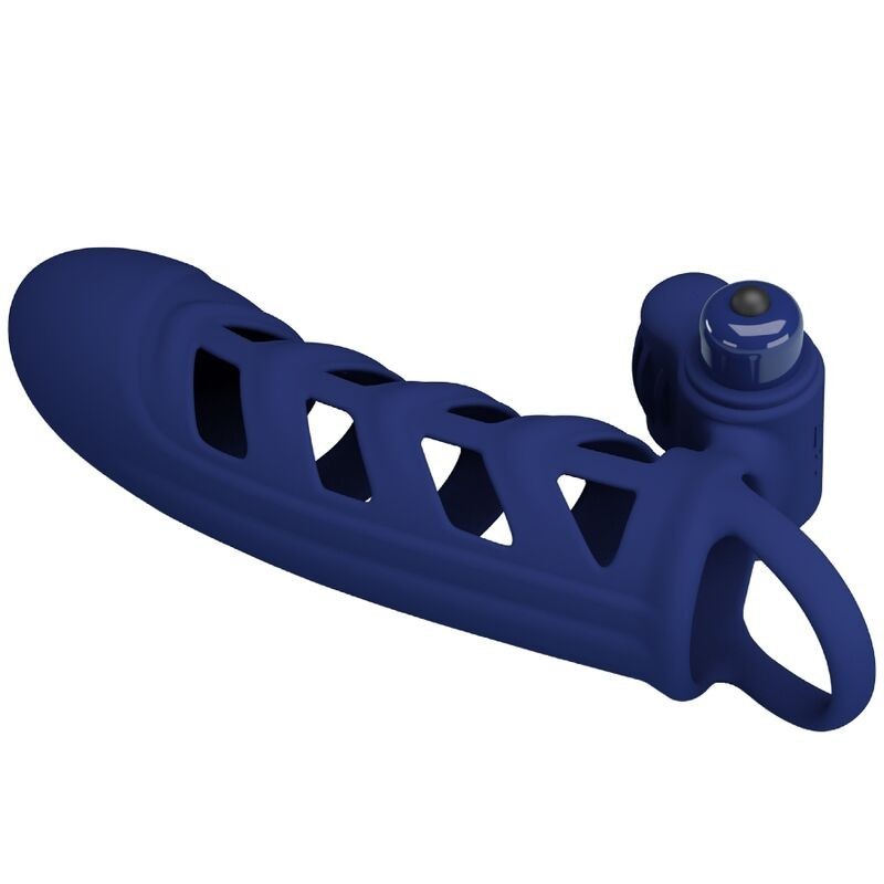 Vibratore Altaf Anello Con Guaina In Silicone Blu - PRETTY LOVE MALE - Vibratori | erosidea.com