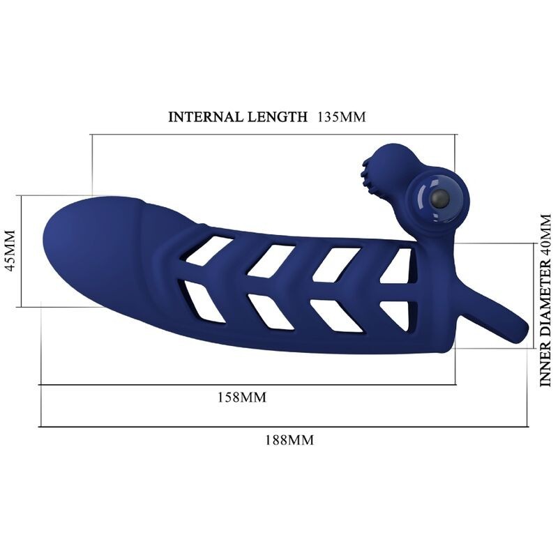 Vibratore Altaf Anello Con Guaina In Silicone Blu - PRETTY LOVE MALE - Vibratori | erosidea.com
