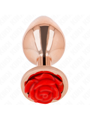 Kink - Plug Anale In Oro Rosa Con Rosa Rossa M - KINK PLEASURE PLUGS - Plug e Catene Anali | erosidea.com