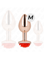 Kink - Plug Anale In Oro Rosa Con Rosa Rossa M - KINK PLEASURE PLUGS - Plug e Catene Anali | erosidea.com