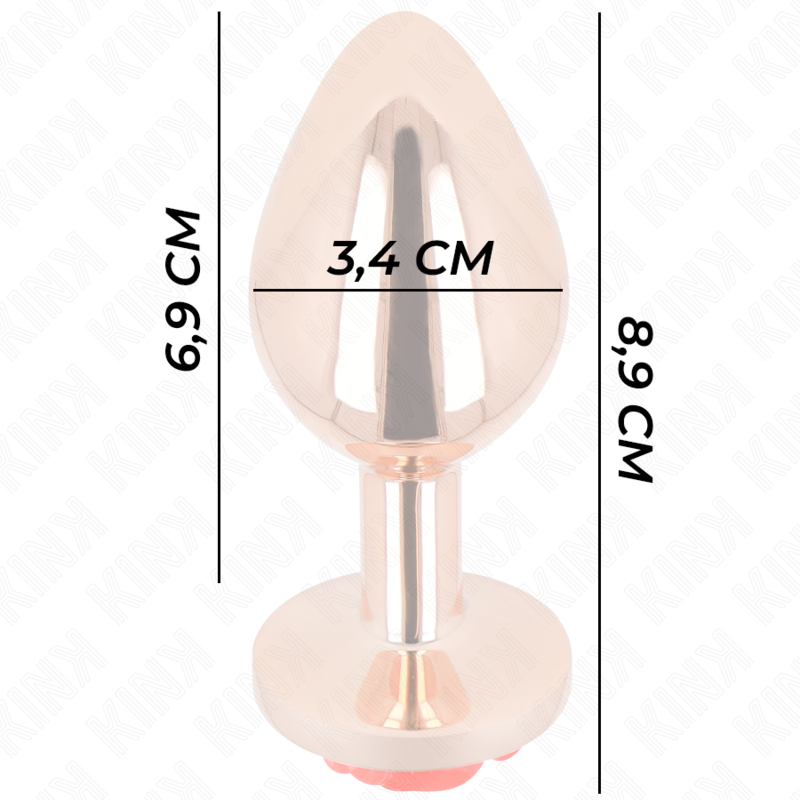 Kink - Plug Anale In Oro Rosa Con Rosa Rossa M - KINK PLEASURE PLUGS - Plug e Catene Anali | erosidea.com