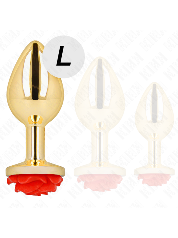 Kink - Plug Anale Oro Rosa Rosso Taglia L - KINK PLEASURE PLUGS - Plug e Catene Anali | erosidea.com