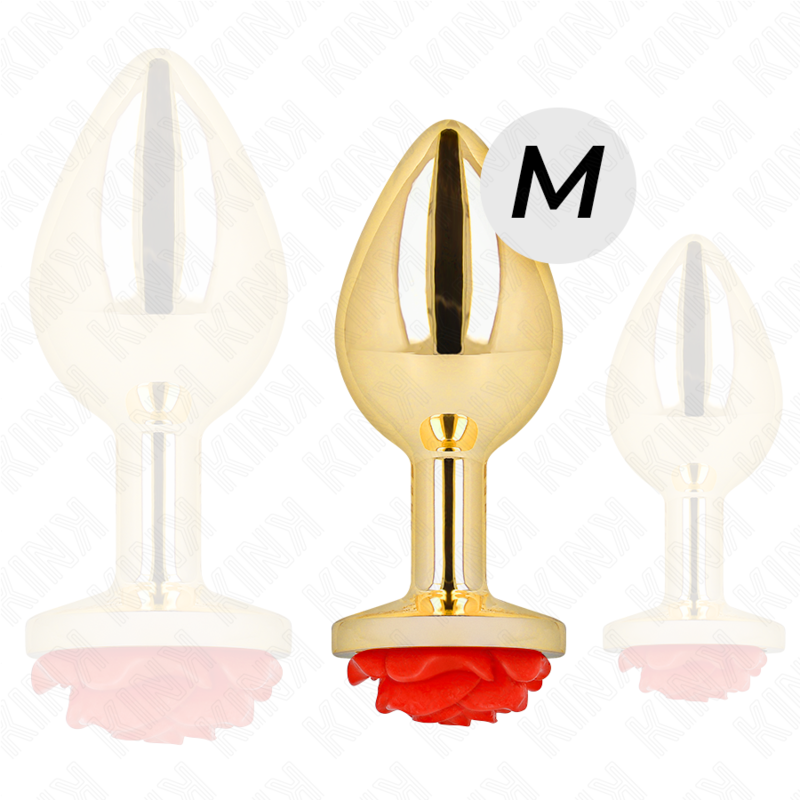 Kink - Plug Anale Oro Rosa Rosso Taglia M - KINK PLEASURE PLUGS - Plug e Catene Anali | erosidea.com