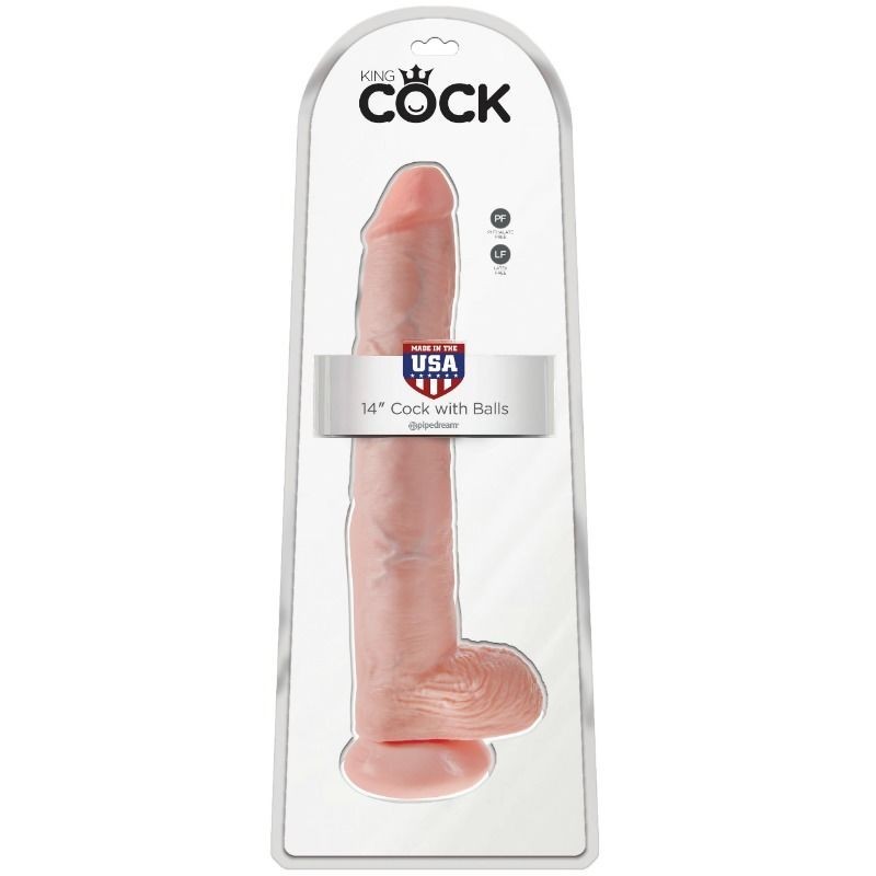 King Cock - Dildo Con Sfere 35.6 Cm Carne - KING COCK - Dildo Realistici | erosidea.com