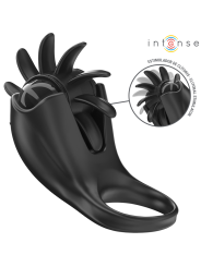 Intense - Mabel Anello Vibrante 10 Vibrazioni Con Stimolatore Clitoride Nero - INTENSE COUPLES TOYS - Vibratori Clitoride | erosidea.com