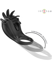 Intense - Mabel Anello Vibrante 10 Vibrazioni Con Stimolatore Clitoride Nero - INTENSE COUPLES TOYS - Vibratori Clitoride | erosidea.com