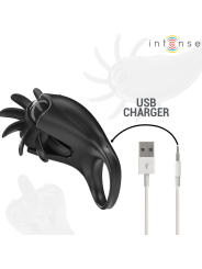Intense - Mabel Anello Vibrante 10 Vibrazioni Con Stimolatore Clitoride Nero - INTENSE COUPLES TOYS - Vibratori Clitoride | erosidea.com