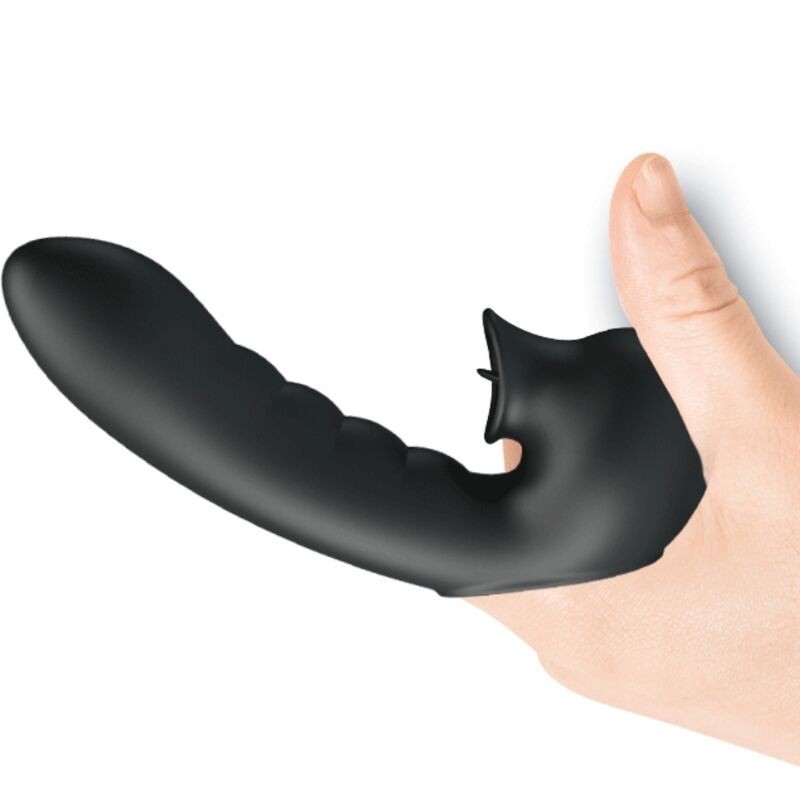 Pretty Love - Hobgoblin Custodia Per Dita Vibrante 12 Vibrazioni + Stimolatore Clitoride Nero - PRETTY LOVE - Vibratori Clitoride | erosidea.com