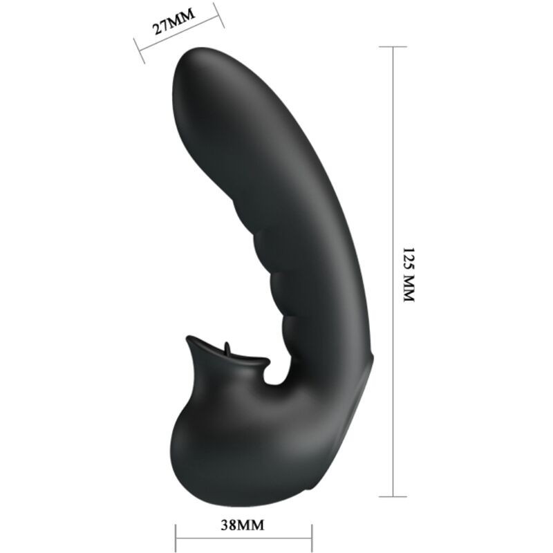 Pretty Love - Hobgoblin Custodia Per Dita Vibrante 12 Vibrazioni + Stimolatore Clitoride Nero - PRETTY LOVE - Vibratori Clitoride | erosidea.com