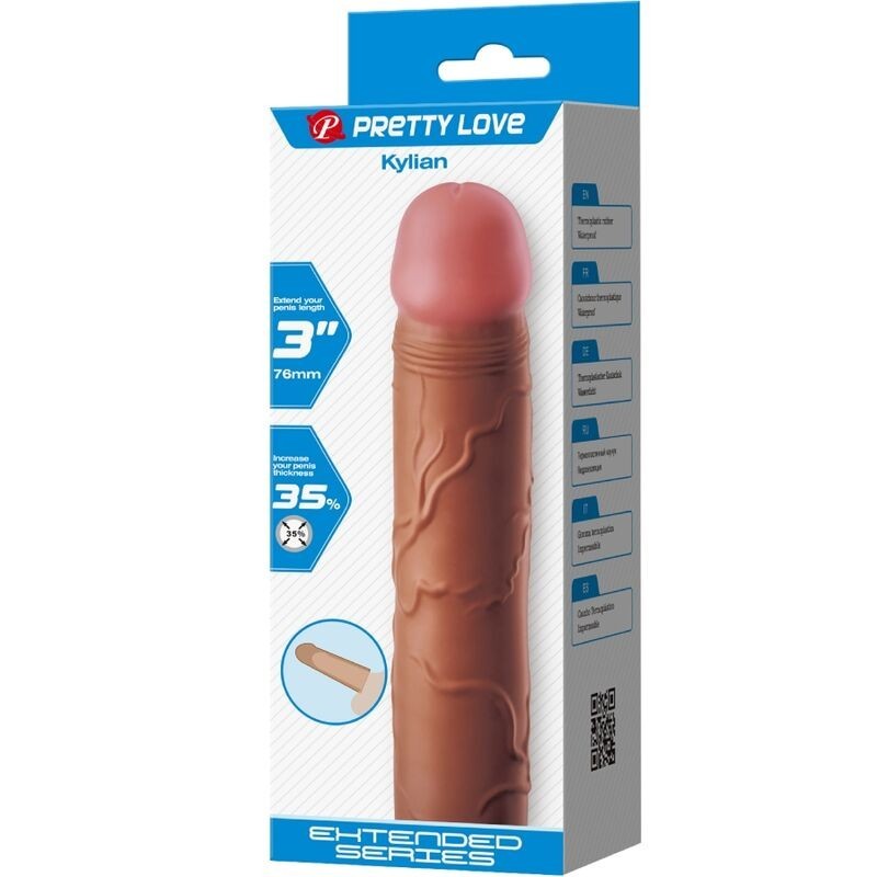 Pretty Love - Kylian Guaina Per Pene Con Estensione 76 Cm Mulatto - PRETTY LOVE - Guaine e Prolunghe | erosidea.com
