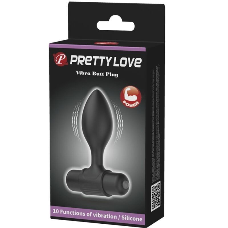 Pretty Love - Vibra Butt 10 Vibrazioni Plug Anale Nero - PRETTY LOVE - Plug e Catene Anali | erosidea.com