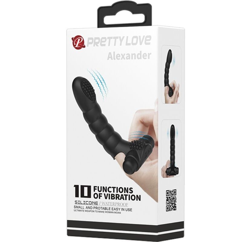 Pretty Love - Vibratore Da Dita Alexander 10 Vibrazioni Nero - PRETTY LOVE - Vibratori | erosidea.com