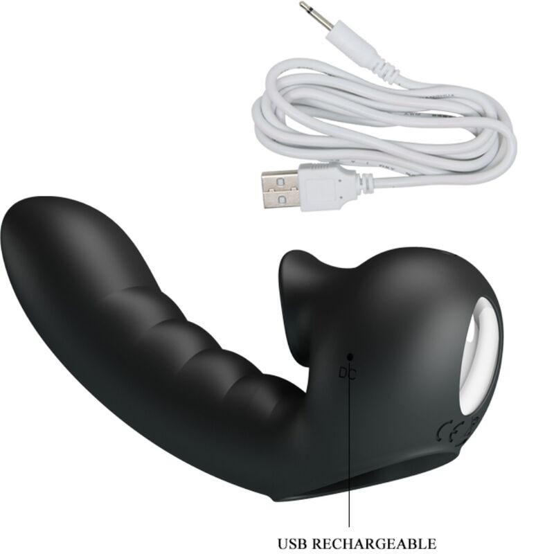 Pretty Love - Hobgoblin Custodia Per Dita Vibrante 12 Vibrazioni + Stimolatore Clitoride Nero - PRETTY LOVE - Vibratori Clitoride | erosidea.com