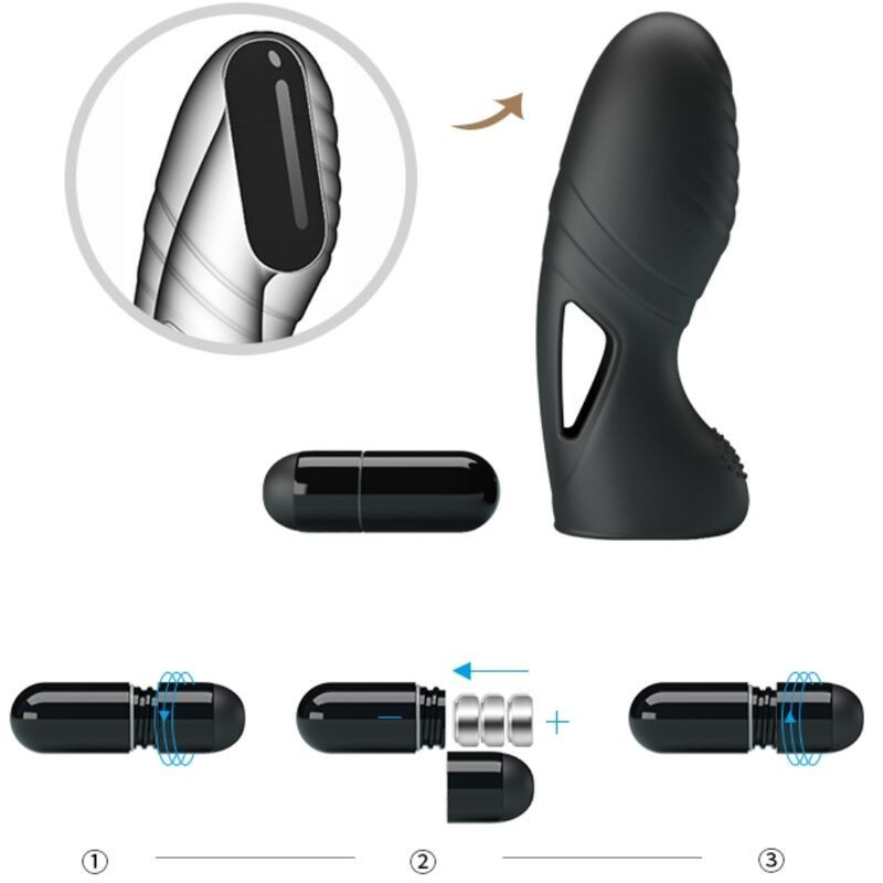 Pretty Love - Vibratore Da Dito In Silicone Alan Nero - PRETTY LOVE - Vibratori | erosidea.com