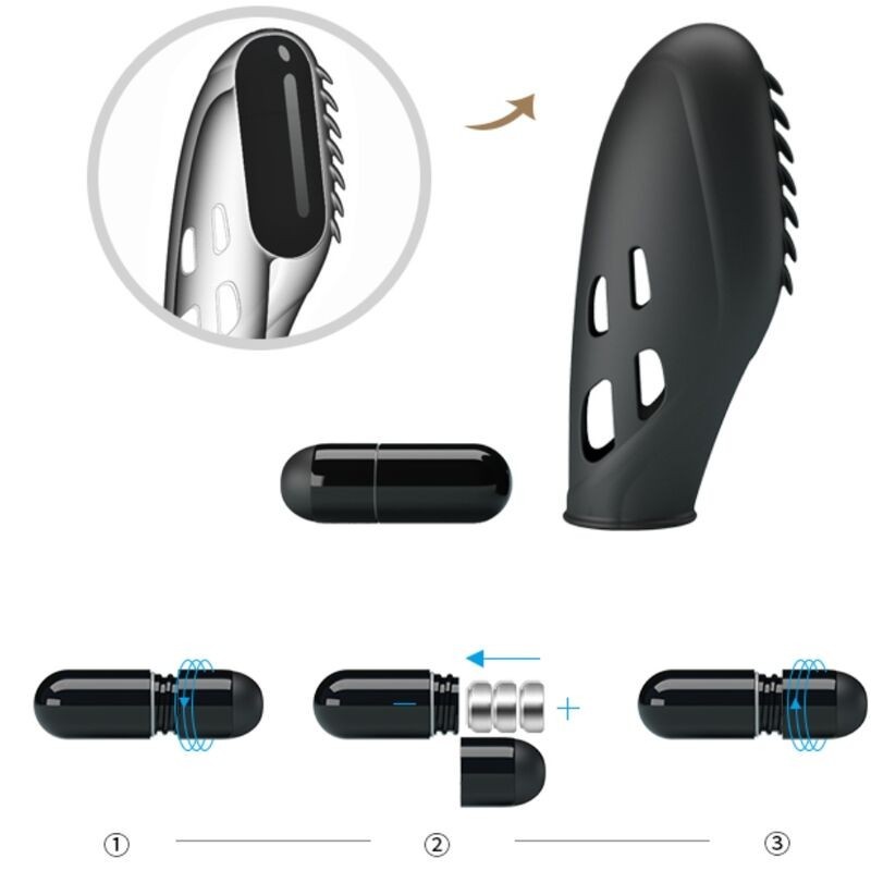 Pretty Love - Vibratore Da Dito In Silicone Gilo Nero - PRETTY LOVE - Vibratori | erosidea.com