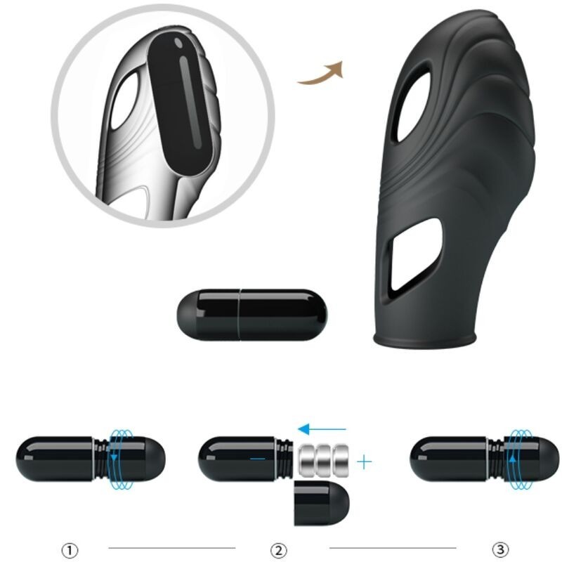 Pretty Love - Vibratore Da Dita In Silicone Lich Nero - PRETTY LOVE - Vibratori | erosidea.com