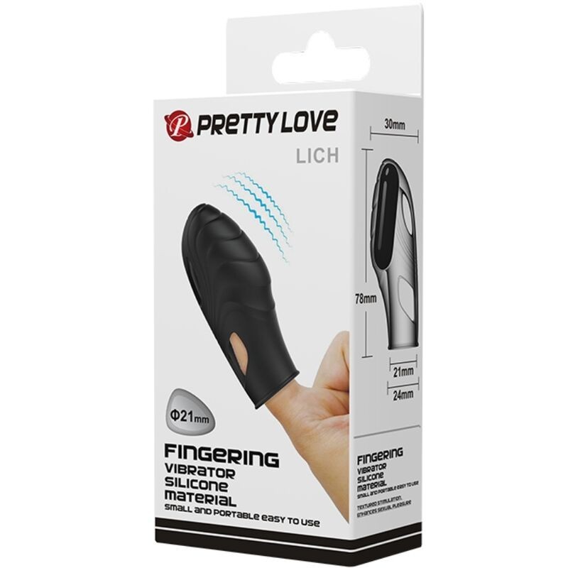 Pretty Love - Vibratore Da Dita In Silicone Lich Nero - PRETTY LOVE - Vibratori | erosidea.com