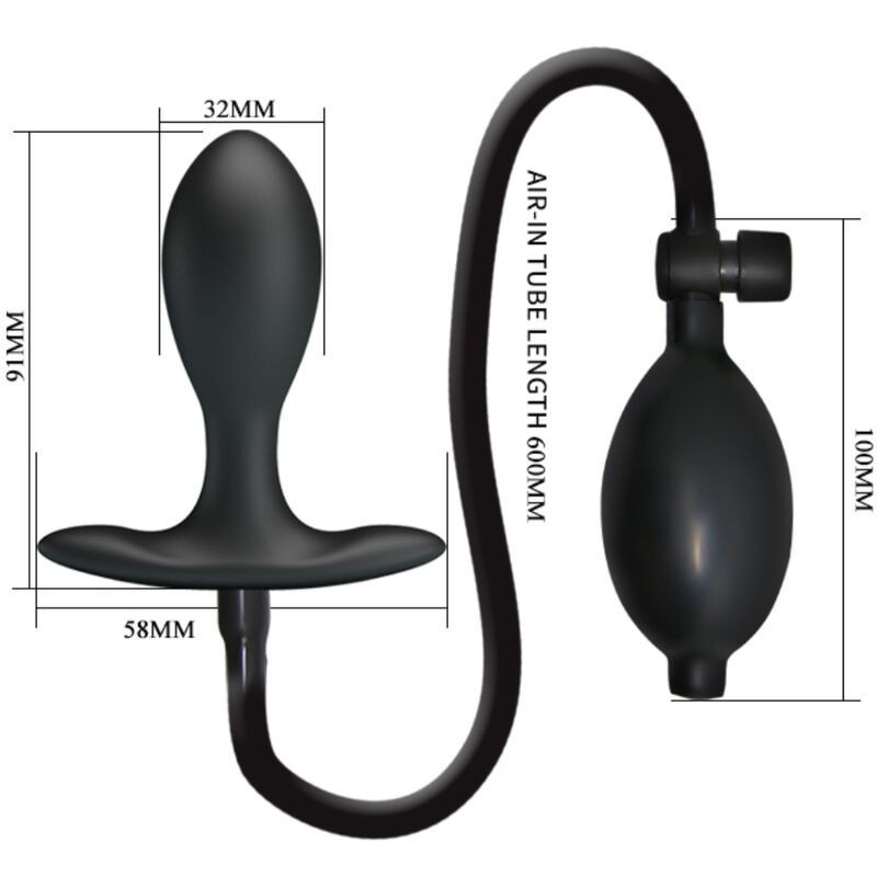 Pretty Love - Plug Anale Gonfiabile Nero - PRETTY LOVE - Plug e Catene Anali | erosidea.com