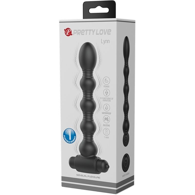 Pretty Love - Lynn Silicone Anal Plug 10 Vibrazioni Nero - PRETTY LOVE - Plug e Catene Anali | erosidea.com