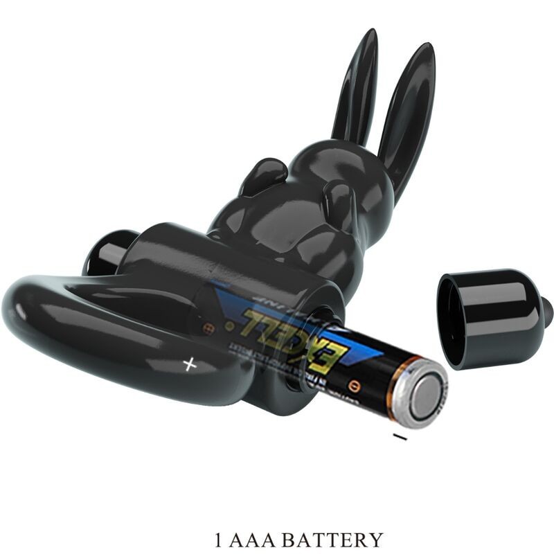 Pretty Love - Anello Vibratore Rabbit Eccitante 10 Vibrazioni Nero - PRETTY LOVE - Anelli Fallici | erosidea.com