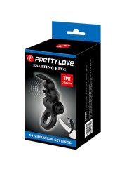 Pretty Love - Anello Vibratore Rabbit Eccitante 10 Vibrazioni Nero - PRETTY LOVE - Anelli Fallici | erosidea.com