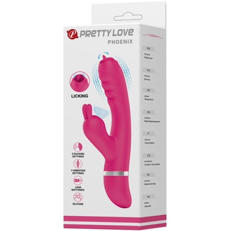 Pretty Love - Vibratore Multifunzione Rabbit Phoenix Rosa - PRETTY LOVE - Vibratori Rabbit | erosidea.com