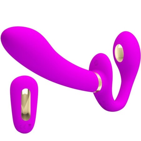 Pretty Love - Thunderbird Vibratore Doppio Strap On Telecomando Viola - PRETTY LOVE - Strap-on e Imbracature | erosidea.com