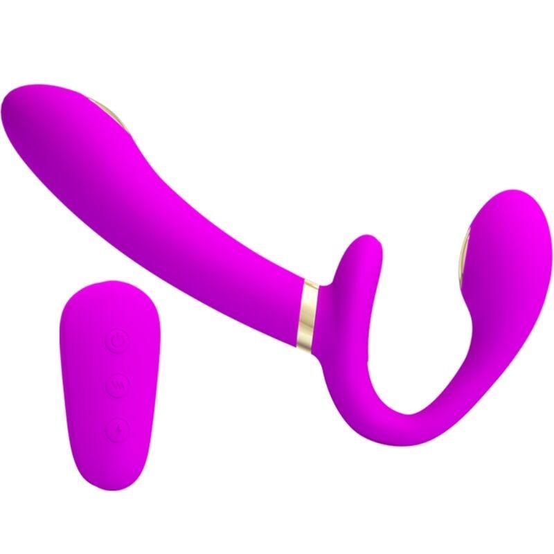 Pretty Love - Thunderbird Vibratore Doppio Strap On Telecomando Viola - PRETTY LOVE - Strap-on e Imbracature | erosidea.com