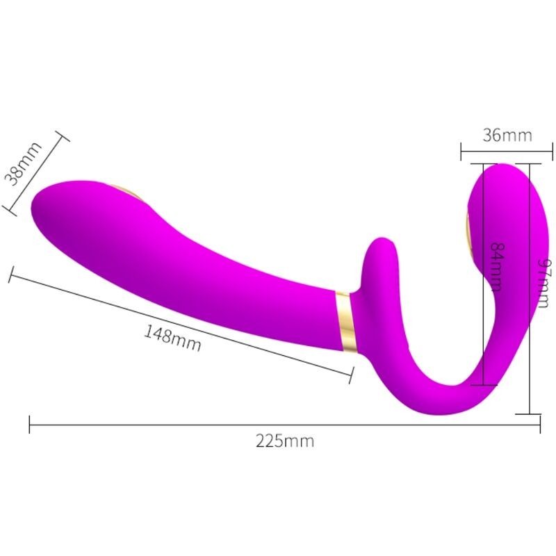 Pretty Love - Thunderbird Vibratore Doppio Strap On Telecomando Viola - PRETTY LOVE - Strap-on e Imbracature | erosidea.com