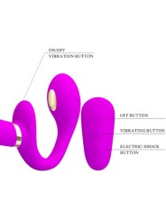 Pretty Love - Thunderbird Vibratore Doppio Strap On Telecomando Viola - PRETTY LOVE - Strap-on e Imbracature | erosidea.com