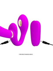 Pretty Love - Thunderbird Vibratore Doppio Strap On Telecomando Viola - PRETTY LOVE - Strap-on e Imbracature | erosidea.com