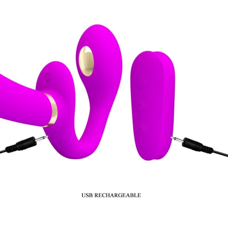 Pretty Love - Thunderbird Vibratore Doppio Strap On Telecomando Viola - PRETTY LOVE - Strap-on e Imbracature | erosidea.com